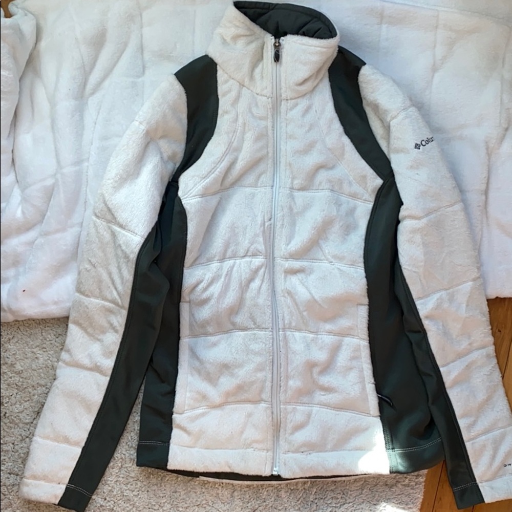 White insulated winter jacket